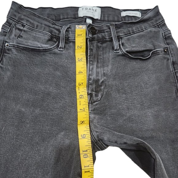 Frame Denim Black Le High Straight Fit Ankle Pants Jeans Size 27 - Picture 7 of 10